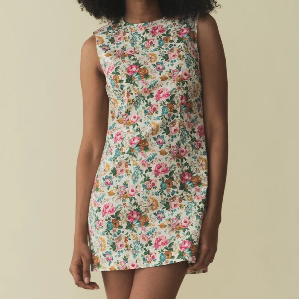 NWT Doen Adele Cotton Sleeveless Mini Simple Floral Dress Liberty Rose Romance
